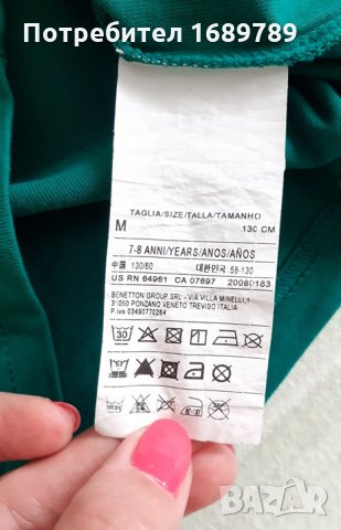 Нова оригинална детска тениска BENETТON за дете на 7-8 г., снимка 3 - Детски тениски и потници - 26558396