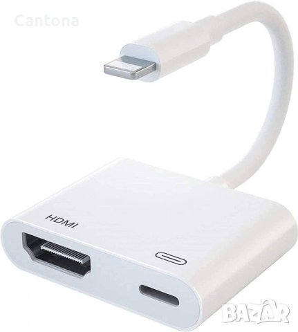 Адаптер Lightning към HDMI 1080P, за iPhone/iPad, цифров AV адаптер конвертор на екрана, снимка 1 - Аксесоари за Apple - 40102855