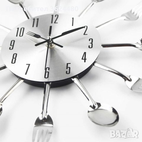 Модерен кухненски стенен часовник вилици и лъжици Декор за кухня, снимка 10 - Стенни часовници - 39975834