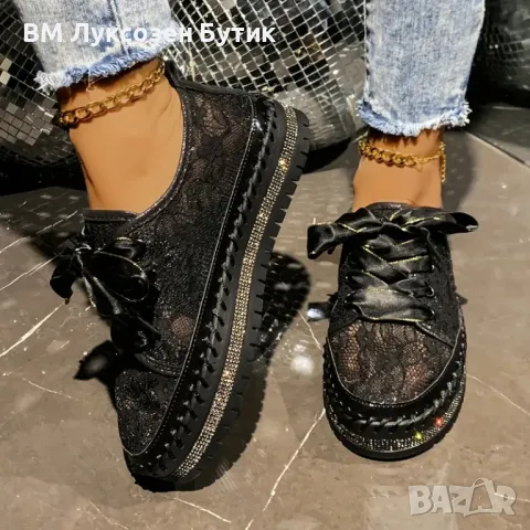 👠✨ Луксозни дамски обувки с мрежа и панделка – създадени за лятото! ✨👠, снимка 2 - Дамски ежедневни обувки - 50311187