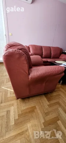 Диван с два фотьойла, снимка 6 - Дивани и мека мебел - 56011844