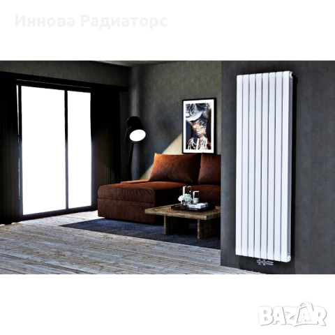 Вертикален радиатор 1800x580 мм | Двуслоен | Дизайнерски | Блоков | Бял, снимка 1