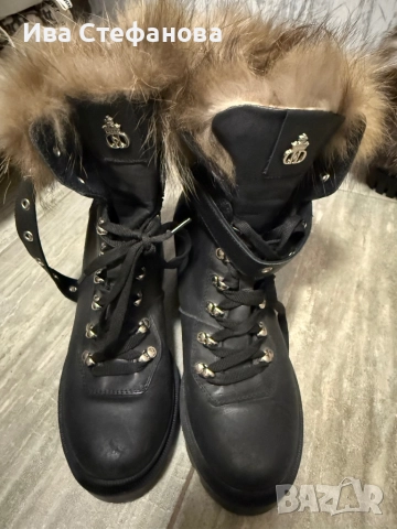 Разкошни боти естествена кожа естествен косъм от лисица Daris DARIS номер 39, снимка 2 - Дамски боти - 52818535