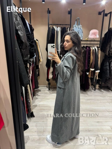 дълго палто тип сако с камъни , снимка 2 - Палта, манта - 53305284