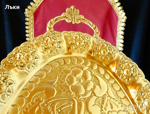 Бронзов поднос,плато,фруктиера,лов,Елен,маркиран., снимка 4 - Антикварни и старинни предмети - 30734112