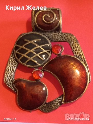 АБСТРАКТНА ВИСУЛКА с ЧЕРВЕН ЕМАЙЛ и КРИСТАЛИ ДИЗАЙНЕРСКО БИЖУ 25226