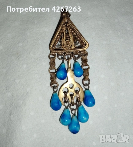 Стара египетска възрожденска висулка за огърлица, снимка 4 - Антикварни и старинни предмети - 53192939