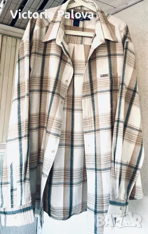 НОВА Карирана Риза Chaps Ralph Lauren | Винтидж Уникат от 90-те (Размер XL/2XL), снимка 3 - Ризи - 55967184