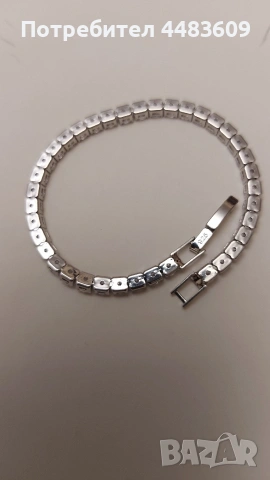 Сребърна гривна с цирконии , снимка 5 - Гривни - 54133956