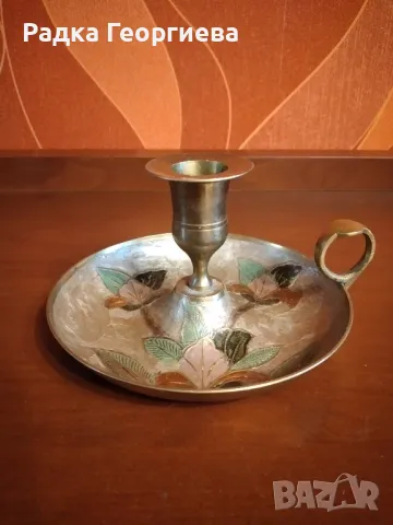 Винтидж месингов свещник