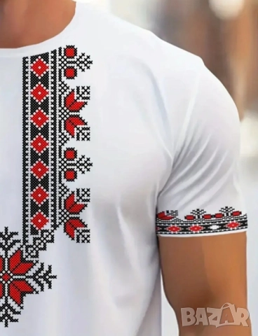 Тениска с народни мотиви, снимка 2 - Тениски - 51843994