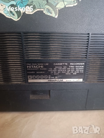 Ретро радио касетофон Hitachi TRK -5030E, снимка 5 - Радиокасетофони, транзистори - 51753880