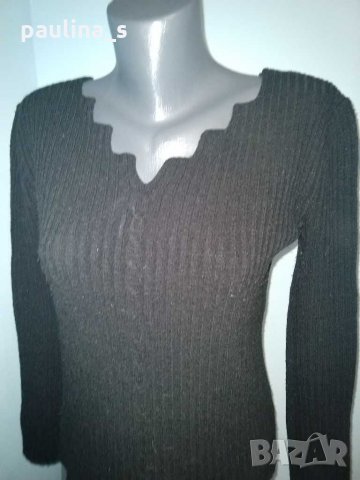 Два броя / Черен еластичен пуловер с оригинално деколте и открити рамене / унисайз , снимка 5 - Блузи с дълъг ръкав и пуловери - 16668493