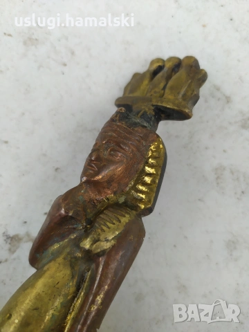 Стара бронзова статуетка, снимка 7 - Антикварни и старинни предмети - 53062183