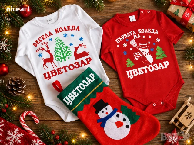Коледно боди с име