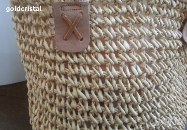 Ретро  дамска плетена камъшена  чанта, снимка 5 - Антикварни и старинни предмети - 16394966