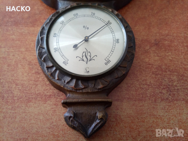 Метеорологична Станция от Махагон ТЕРМОМЕТЪР,БАРОМЕТЪР и ХИДРОМЕТЪР Внос от Нидерландия, снимка 4 - Други - 54088969