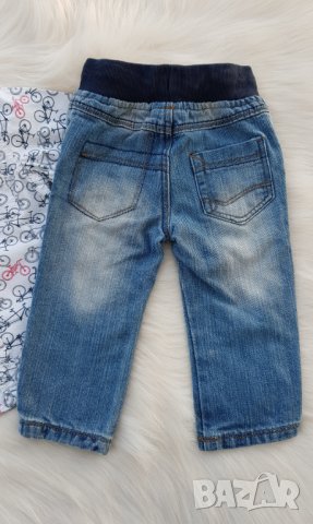 Дънки и риза за бебе 9-12 месеца, снимка 9 - Комплекти за бебе - 37481932