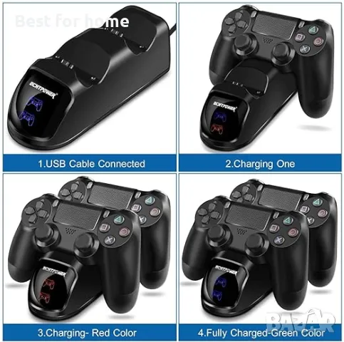 Зарядно устройство с LED дисплей за Playstation 4 , снимка 3 - Аксесоари - 49334786