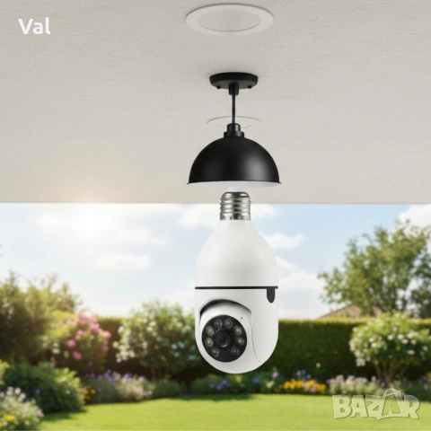 Куполна камера тип крушка 2MP Full HD 360°, снимка 5 - HD камери - 54274610