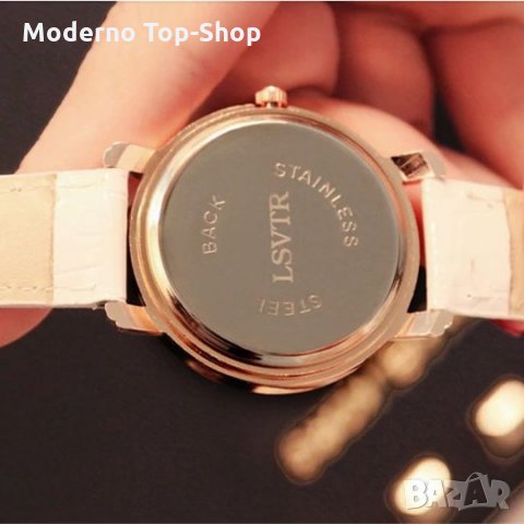 Красив дамски кварцов часовник с кристали-кожена верижка., снимка 6 - Дамски - 31163052