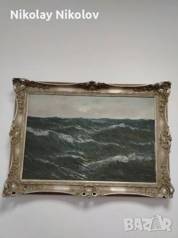 Картина "Неспокойно море" 108х76, снимка 4 - Картини - 53331316