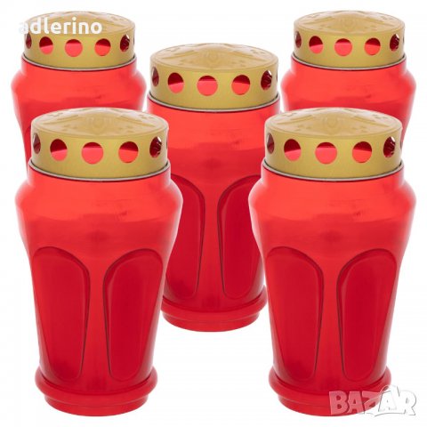 Декоративни латерни, червени, конусовидни, 17x10 см, церемониални латерни - фенери, ок.120ч светене, снимка 1