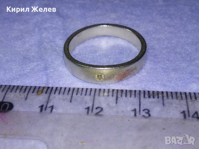 СТАР ДИАМАНТЕН СРЕБЪРЕН ВИНТИДЖ АРТ ПРЪСТЕН СРЕБРО 925 Тип ХАЛКА БИЖУТЕРСКА ИЗРАБОТКА 39896, снимка 11 - Пръстени - 42615146