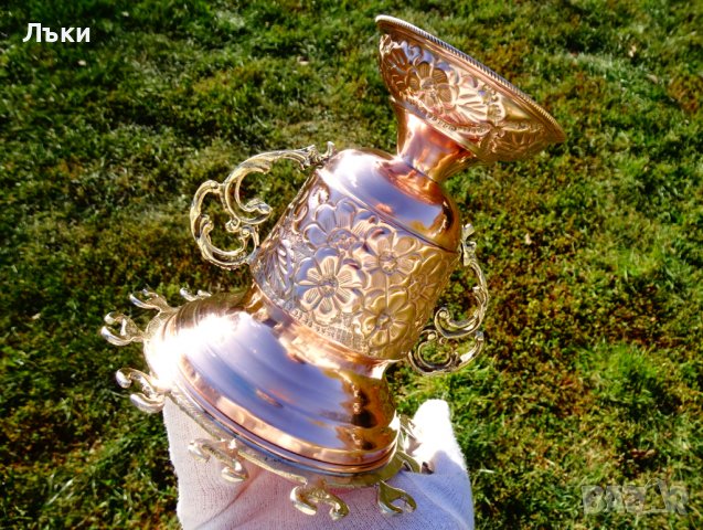 Медна захарница и лъжичник,поставка за прибори., снимка 10 - Антикварни и старинни предмети - 38585739