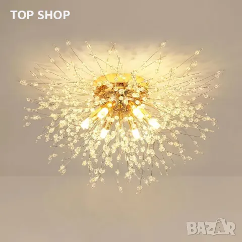 Модерен кристален полилей FORCOSO 6*G9 LED светлини, кристал K9, без крушки