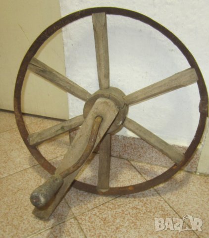 старо колело с ръчка (от чекрък може би), снимка 1 - Антикварни и старинни предмети - 29932348
