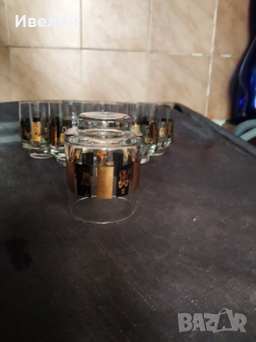 шест стъклени чаши-комплект, снимка 5 - Антикварни и старинни предмети - 30809264