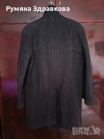 Продавам тъмно сиво мъжко палто ХЛ размер, снимка 3 - Палта - 52823237