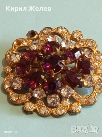 Кристална брошка с червени и бели кристали АМЕТИСТ Чешки кристал 46255, снимка 6 - Други - 52570000