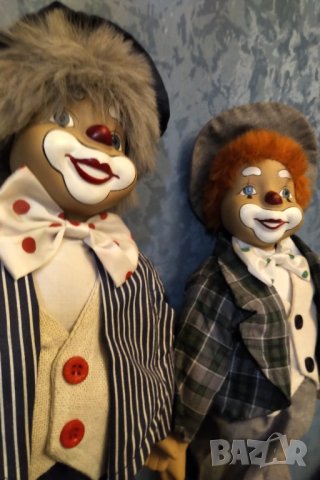 Двойка порцеланови клоуни ръчна изработка , снимка 3 - Колекции - 34067123