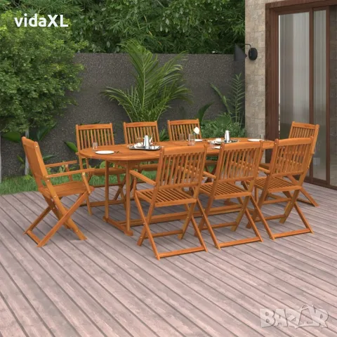 vidaXL Градински трапезен комплект, 9 части,(SKU: 3086974), снимка 2 - Градински мебели, декорация  - 56005375