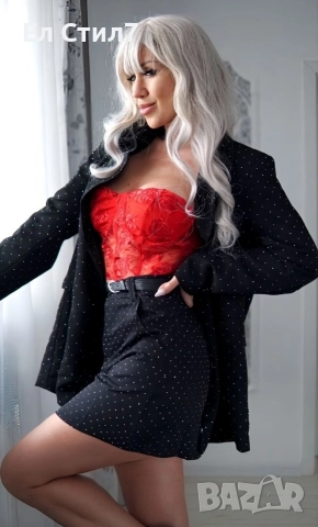 📌#Ефектна #пола с блестящи кристалчета.Налична в черно и кафяво Размер С М Л ЦЕНА 40ЛВ/20.45 € ЕКОНТ, снимка 3 - Поли - 52631408