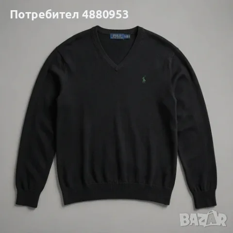 Тънък черен пуловер Polo Ralph Lauren