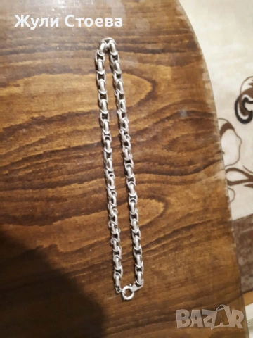 Масивен сребърен ланец, снимка 2 - Колиета, медальони, синджири - 53939620