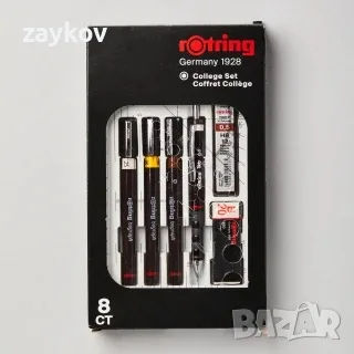 Комплект за колеж Rotring Isograph черен, снимка 2 - Ученически пособия, канцеларски материали - 55779716