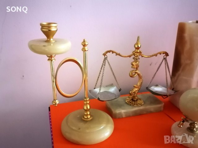 Уникално Красив Колекционерски Комплект От Оникс И Позлата, снимка 3 - Антикварни и старинни предмети - 42785033