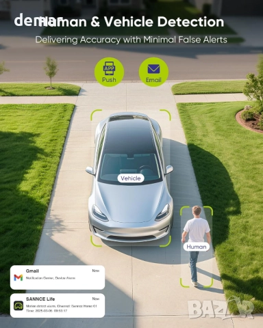 SANNCE 3MP PoE охранителна камера за външна употреба, пълноцветно нощно виждане, снимка 4 - IP камери - 52733929