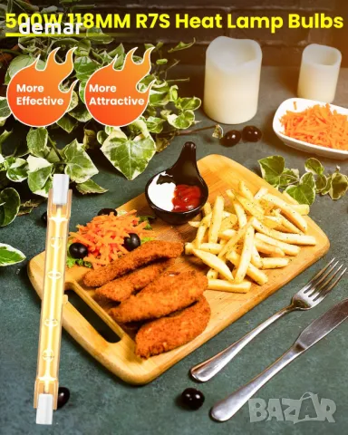BrightArk Лампи за Храна: 500W, 240v J118 R7S, Безопасни, 4бр., снимка 2 - Други - 49809921