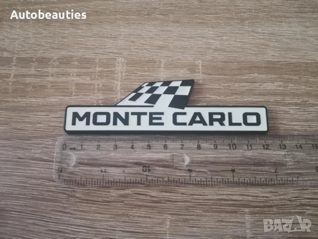 емблема Skoda Monte Carlo черно с бяло, снимка 2 - Аксесоари и консумативи - 51166616