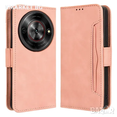 ZTE Blade A75 5G nubia Focus Leather Magnetic Wallet Кожен Калъф и Протектор, снимка 6 - Калъфи, кейсове - 47730370