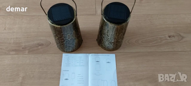 Соларни фенери Glostravier Hummingbird за външна употреба, пакет от 2 висящи соларни лампи, снимка 9 - Соларни лампи - 50594535