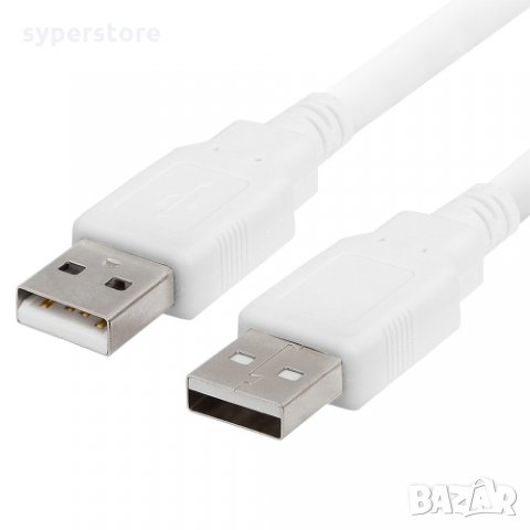 Кабел USB-A към USB-A 2.0 Digital One SP01167 Бял, USB Type A to USB A M/M