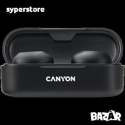 Безжични слушалки тапи, CANYON TWS-1, Черен, SS301536