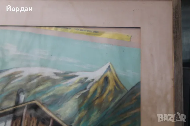 Картина акварел със стъкло и пастел, снимка 7 - Картини - 48942783