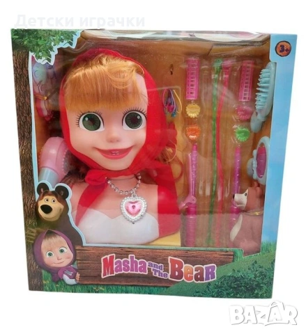 Кукла глава за прически Маша и мечока с аксесоари 